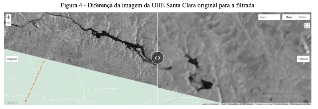 Figura 4 - Diferença da imagem da UHE Santa Clara original para a filtrada