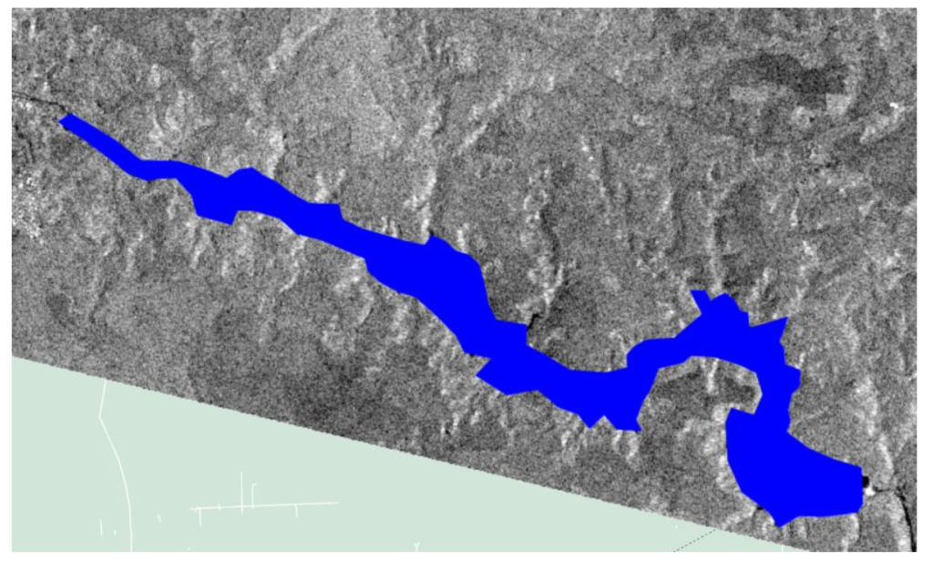 Figura 7 – Água do Reservatório Santa Clara mapeada pelo algoritmo